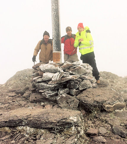 Raymond Enright, Bill Mulvihill & TJ. Mulvihill who climbed to the top of Carrantouhill on Sunday  