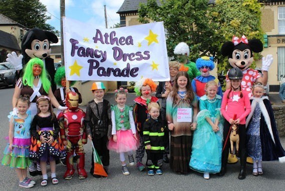 All the participants in the Fancy Dress Parade 